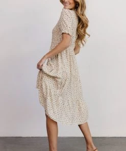 HAY Skylar Smocked Midi Dress | Yellow Floral