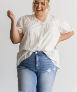 HAY Tops Sloane Button Top | White