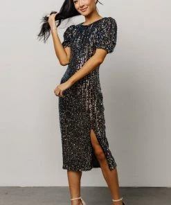 SL Dresses Socorro Sequin Midi Dress | Black