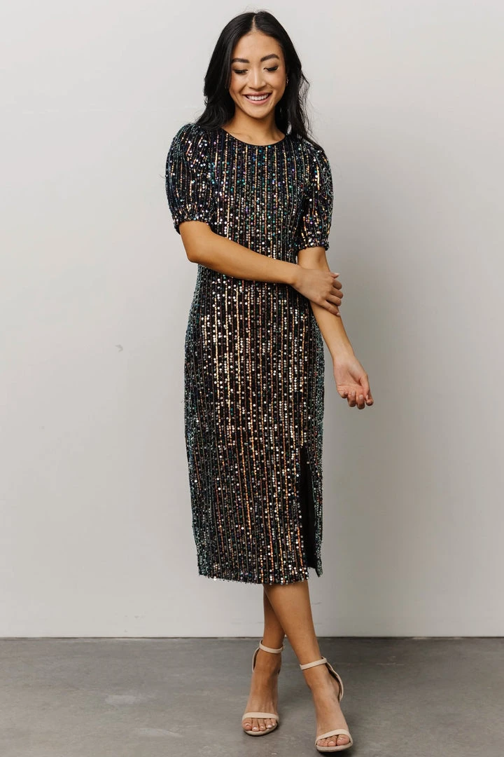 SL Dresses Socorro Sequin Midi Dress | Black 8 SL Dresses Socorro Sequin Midi Dress | Black