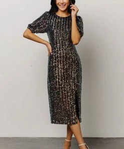 SL Dresses Socorro Sequin Midi Dress | Black 14 SL Dresses Socorro Sequin Midi Dress | Black