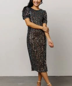 SL Dresses Socorro Sequin Midi Dress | Black 11 SL Dresses Socorro Sequin Midi Dress | Black