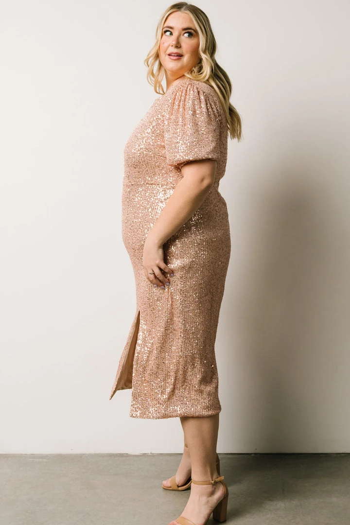 SL Socorro Sequin Midi Dress | Champagne 11 SL Socorro Sequin Midi Dress | Champagne