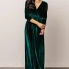 BB Custom Dresses Sofia Velvet Maxi Dress | Emerald
