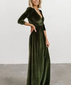 BB Custom Dresses Sofia Velvet Maxi Dress | Olive 8 BB Custom Dresses Sofia Velvet Maxi Dress | Olive