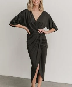 DD Solana Ruched Dress | Black Dresses