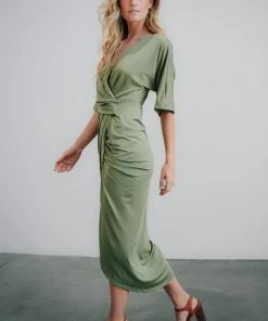 DD Dresses Solana Ruched Dress | Dusty Sage