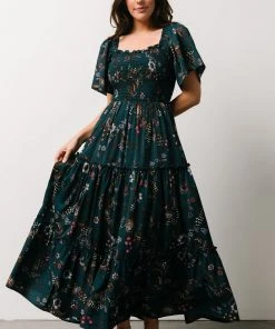 BB Custom Southampton Smocked Maxi Dress | Jade Blossom Dresses