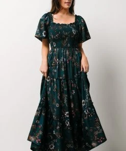 BB Custom Southampton Smocked Maxi Dress | Jade Blossom Dresses