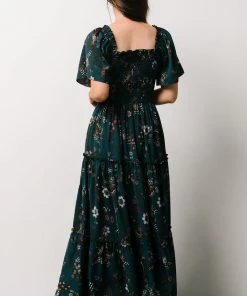 BB Custom Southampton Smocked Maxi Dress | Jade Blossom Dresses