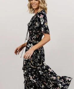 BB Custom Dresses Spell Boho Midi Dress | Navy Floral
