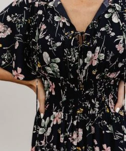 BB Custom Dresses Spell Boho Midi Dress | Navy Floral