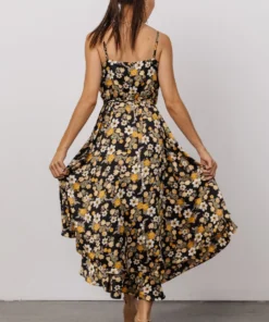 BB Custom Steffi Tulip Wrap Dress | Black Floral