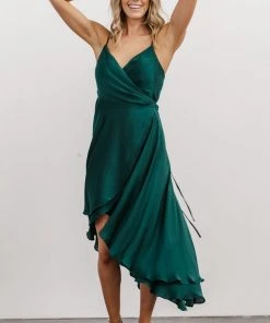 BB Custom Dresses Steffi Tulip Wrap Dress | Emerald