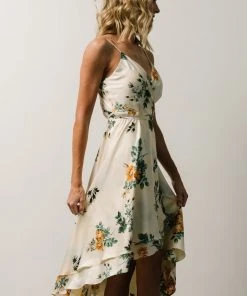 BB Custom Steffi Tulip Wrap Dress | Ivory Floral Dresses