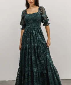 BB Custom Dresses Stella Smocked Lace Maxi Dress | Deep Topaz 7 BB Custom Dresses Stella Smocked Lace Maxi Dress | Deep Topaz