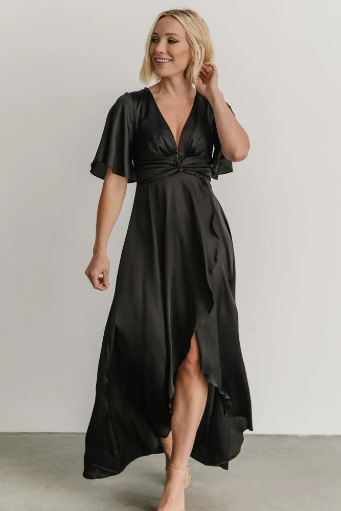 DD Stina Satin Maxi Dress | Black Dresses DD Stina Satin Maxi Dress | Black Dresses