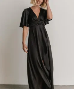 DD Stina Satin Maxi Dress | Black Dresses 3 DD Stina Satin Maxi Dress | Black Dresses