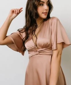DD Stina Satin Maxi Dress | Champagne