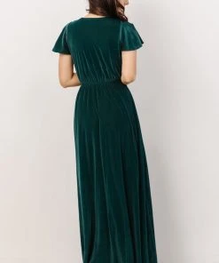 BB Custom Dresses Sulzen Velvet Maxi Dress | Deep Topaz