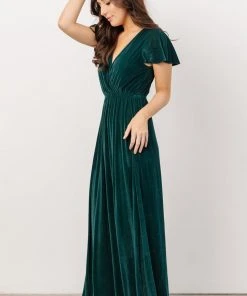 BB Custom Dresses Sulzen Velvet Maxi Dress | Deep Topaz