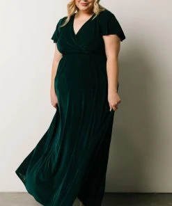 BB Custom Dresses Sulzen Velvet Maxi Dress | Deep Topaz