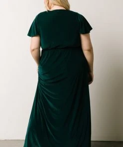 BB Custom Dresses Sulzen Velvet Maxi Dress | Deep Topaz