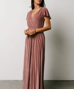 BB Custom Sulzen Velvet Maxi Dress | Rose