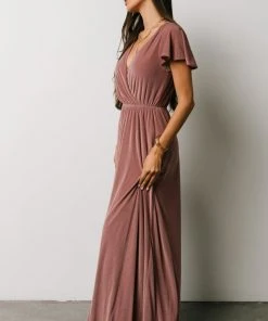 BB Custom Sulzen Velvet Maxi Dress | Rose