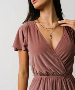 BB Custom Sulzen Velvet Maxi Dress | Rose