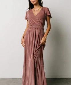 BB Custom Sulzen Velvet Maxi Dress | Rose