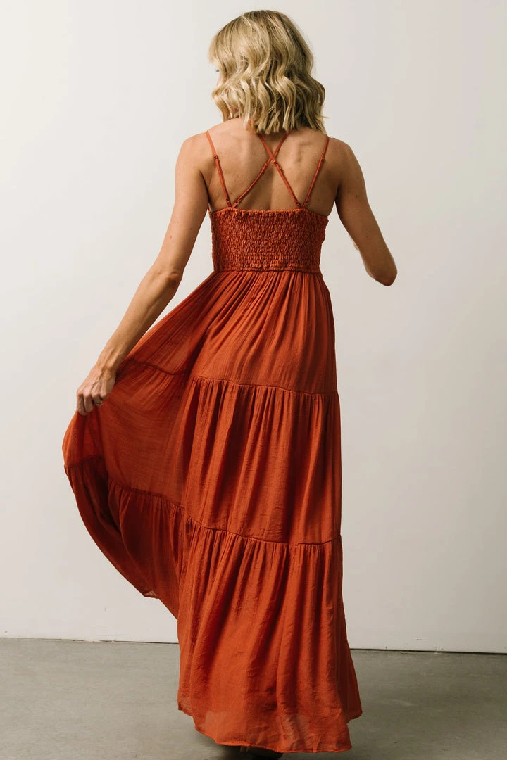FT Summerlin Lace Top Maxi Dress | Rust FT Summerlin Lace Top Maxi Dress | Rust