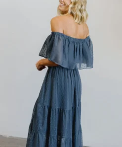 BB Custom Dresses Swiss Dot Maxi Dress | Blue 5 BB Custom Dresses Swiss Dot Maxi Dress | Blue