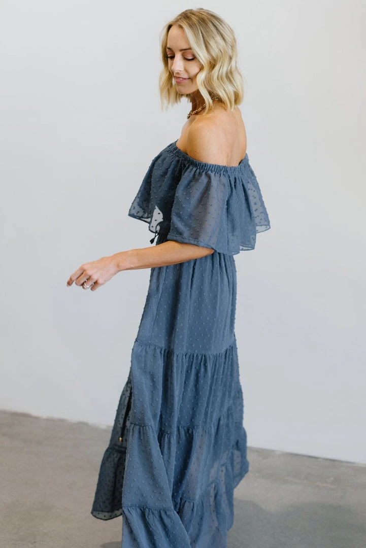 BB Custom Dresses Swiss Dot Maxi Dress | Blue BB Custom Dresses Swiss Dot Maxi Dress | Blue