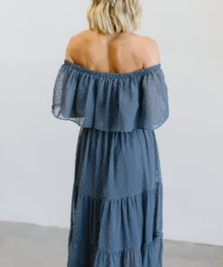 BB Custom Dresses Swiss Dot Maxi Dress | Blue 4 BB Custom Dresses Swiss Dot Maxi Dress | Blue