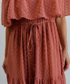 BB Custom Swiss Dot Maxi Dress | Dusty Mauve