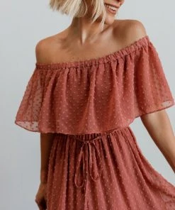 BB Custom Swiss Dot Maxi Dress | Dusty Mauve