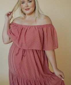 BB Custom Swiss Dot Maxi Dress | Dusty Mauve