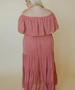 BB Custom Swiss Dot Maxi Dress | Dusty Mauve