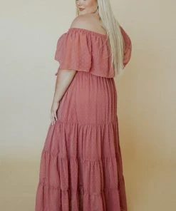 BB Custom Swiss Dot Maxi Dress | Dusty Mauve