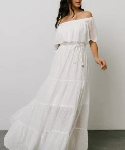 BB Custom Swiss Dot Maxi Dress | White 11 BB Custom Swiss Dot Maxi Dress | White