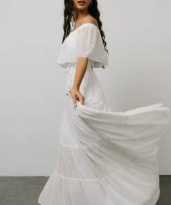 BB Custom Swiss Dot Maxi Dress | White 13 BB Custom Swiss Dot Maxi Dress | White