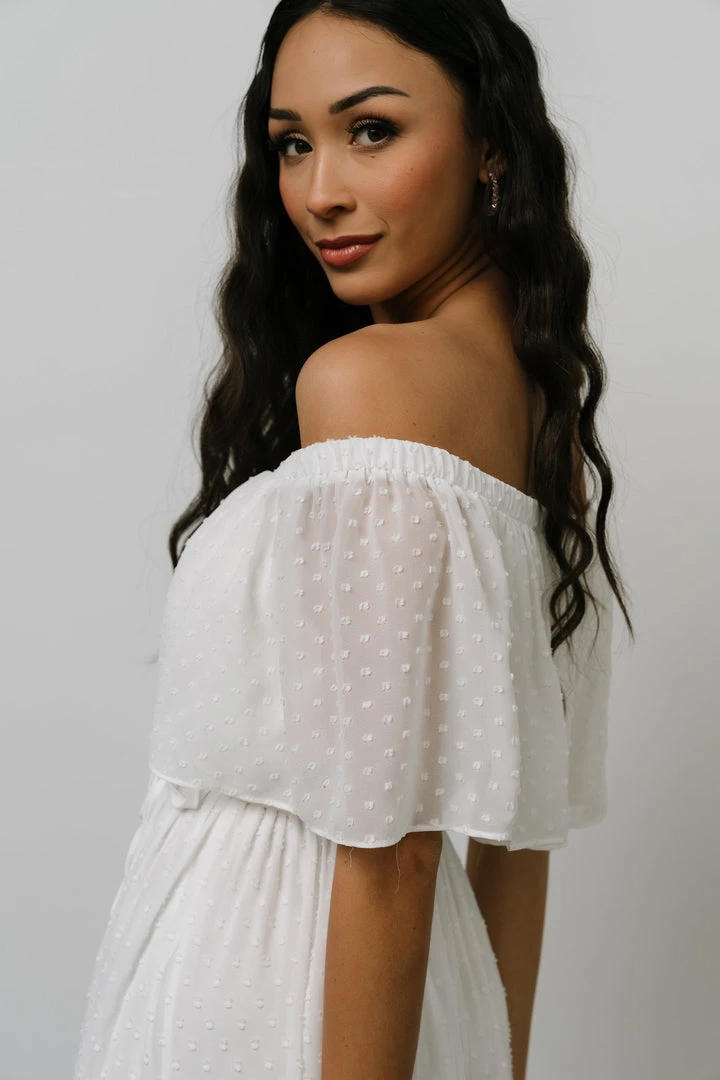 BB Custom Swiss Dot Maxi Dress | White 4 BB Custom Swiss Dot Maxi Dress | White