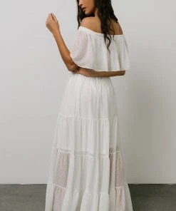 BB Custom Swiss Dot Maxi Dress | White