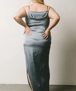 SL Sydney Satin Gown | Dusty Blue Dresses