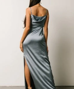 SL Sydney Satin Gown | Dusty Blue Dresses