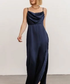 SL Sydney Satin Gown | Navy Dresses