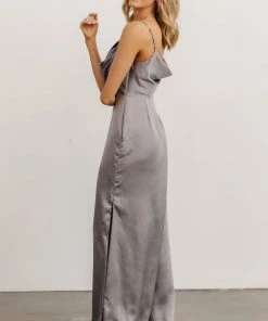 SL Sydney Satin Gown | Silver