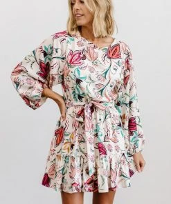 FT Dresses Tally Mini Dress | Off White Multi Print