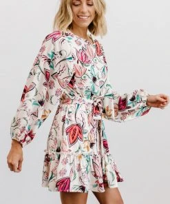 FT Dresses Tally Mini Dress | Off White Multi Print